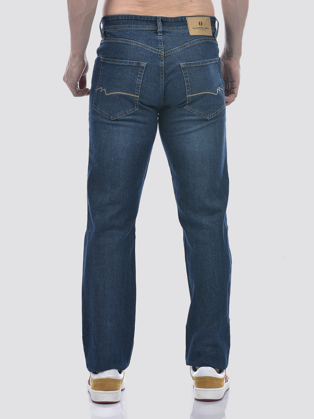 Numero Uno Men Solid Dark Blue Jeans